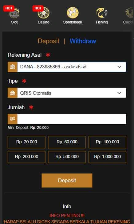 cara deposit Nabob77 Slot Up Pack